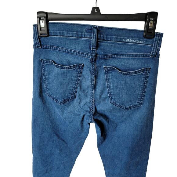 Current Elliott Dark Wash Indigo High Rise USA Made Ankle Skinny Jeans Size 26 - Picture 9 of 13